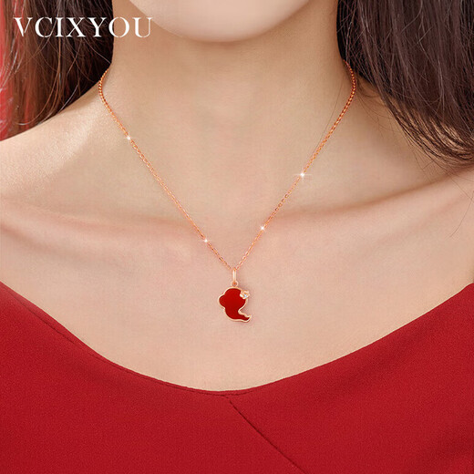 Prodigal Heart 18K Gold Diamond Cute Snake Necklace Zodiac Pendant Practical Heart-shaped Birthday and New Year Gift for Girlfriend Real Diamond 18K Gold Cute Snake Necklace