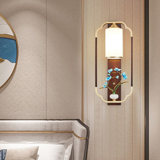 Yaotian Modern New Chinese Style Wall Lamp Full Spectrum Black Walnut Jade Lamp Living Room Rechargeable Wiring-Free Model 1001/Huizhi Lanxin-80