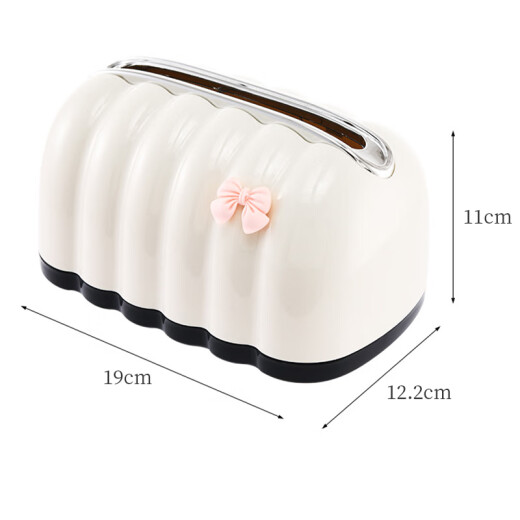 Huangsi tissue box home desktop creative high-end light luxury cream style living room bathroom storage lifting spring paper box bread spring tissue box [cream color]