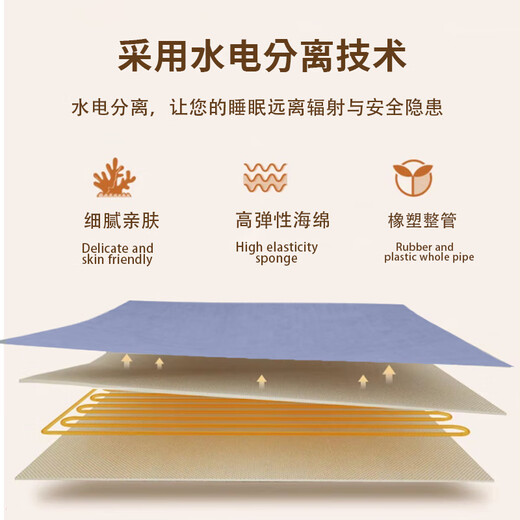 Guiren Meng Dual control of plumbing and heating blankets with increased temperature adjustment for household constant temperature comfortable water circulation electric mattress intelligent power outage, high and low gear length 2.0 meters * 1.8 meters wide dual control
