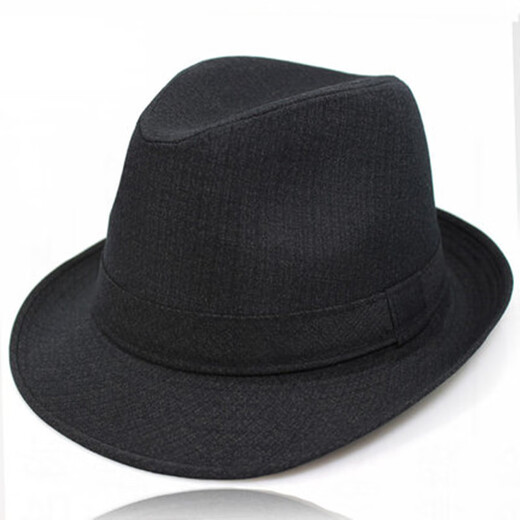 Old man's hat for men 60, 70, 80 years old, spring and autumn hat, suit material, middle-aged jazz hat, autumn and winter casual men's hat, black 58 cm