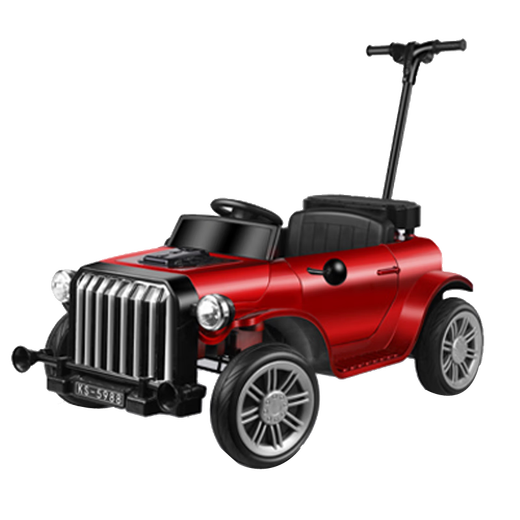 Aibei'ao children's electric car four-wheel car children's remote control toy car push rod parent-child car can sit on adult battery car four-wheel drive red + pedal push rod + remote control/self-driving