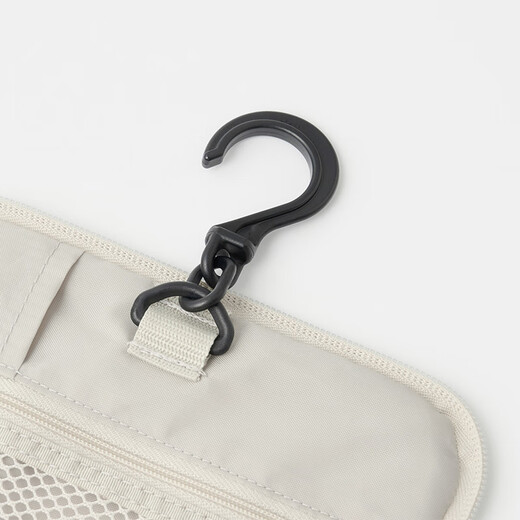 MUJI (MUJI) polyester fiber hanging face wash box Makeup bag travel portable wash bag Beige width 16*long 19*thickness 6cm