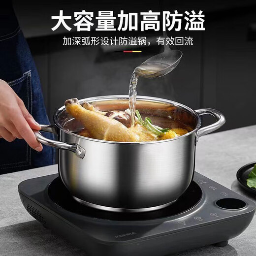 Jingyan stainless steel steamer two-layer steamer soup pot hot pot integrated steamer steamer steamed buns steamed buns induction cooker gas pot double-layer multi-functional steamer extra thick 26cm food grade stainless steel丨energy-concentrated bottom does not pick up the stove