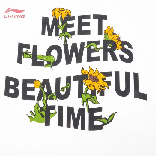 Li-Ning-Bing-Sensing Round Neck Kurzärärmelte T-Shirt für die Frauen-Sport-Mode-Serie für Frauen komfortable, lose Kulturhemden mit kurzer Ärmel T-Shirt Standard White-687 S