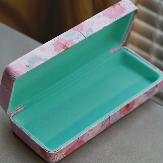 Green-style glasses box portable women's style men's anti-pressure and anti-pressure simple and lightweight eyes box for women's sunglasses storage bag purple glasses cloth