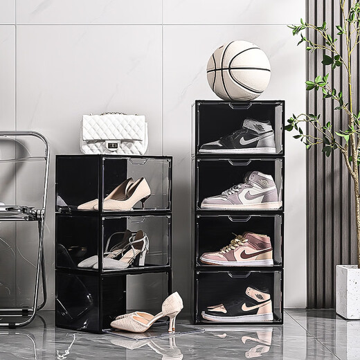 Yong Huan Full Hard High Transparent Shoe Box Shoe Wall Magnetic Absorption Box Sneaker Box Magnetic Side Opening Dustproof Anti-Oxidation Six Sided Wall Cabinet Ten Packs Six Sided High Transparent Side Opening Product Explanation Video Right