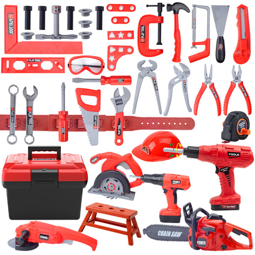 Yuanqi Children's Fun Screw Screw Toys 1-3 Years Old Power Tool Box Children's Household Decoration Simulation Repair Toys Boy Gift Tool Set 41-Piece Set [with Electric Drill]