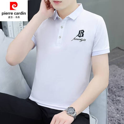皮尔卡丹2025新款夏季男士短袖polo 衫翻领体恤男青年上衣半袖潮流 733白色 M