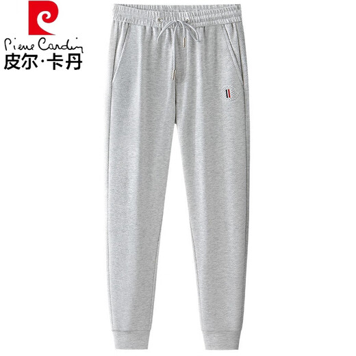 Pierre Cardin Light Luxury Ananas Pantalon blanc Pantalon pour hommes Slim Fit Ties haut de gamme European Elastic Sports Pantals pour hommes Gray XL Recommandé 120-140jin [Jin est égal à 0,5 kg]