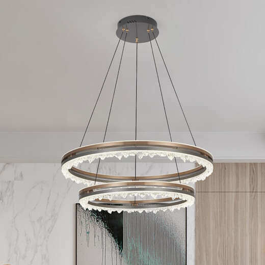 
Sendlanode light luxury chandelier living room headlights fashionable smart simple dining room bedroom LED chandelier 9721-8+6+4 eccentric circle