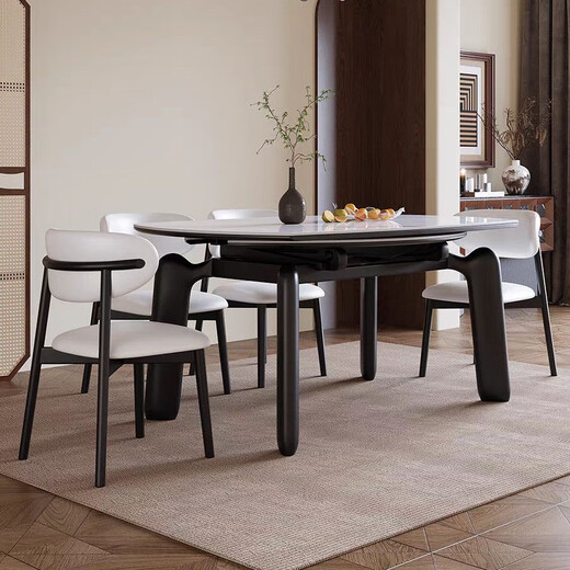 
Clofu solid wood rock table dining table elephant legs square and radius dual-purpose dining table and chair combination 9906#1.2m single table