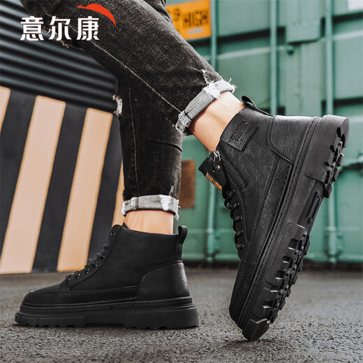 Yierkang Martin Boots Men British Style Invierno 2025 Nuevas botas de alta techo Trabajo de zapatos de algodón de algodón