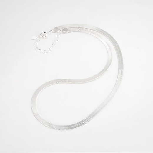 Liuwan ins cold style European and American snake bone chain gold necklace trendy female internet celebrity French blade imitation gold neck chain clavicle chain 925 silver plain silver (40+5cm)