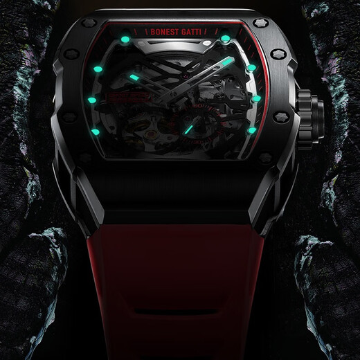 Bugatti (bonest gatti) regarder les garçons cadeaux d'anniversaire pour petit ami allemand entièrement automatique mécanique montre creux imperméable de vin luminescent baril