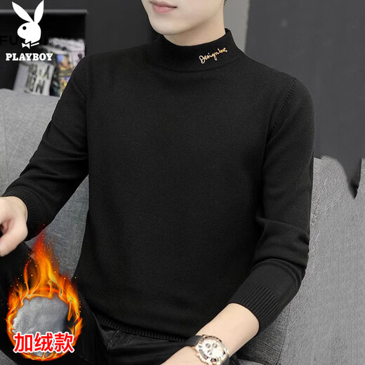 Playboy (PLAYBOY) sweater men's half turtleneck jacket men's winter sweater men's base warm men's line clothes