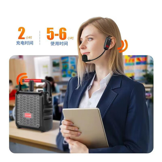 Xiexunda one-to-four teaching Bee amplifier square dance amplifier speaker universal universal UHF wireless head-mounted microphone one-to-two UHF wireless enhanced model one-to-two (two microphones) wireless head-mounted