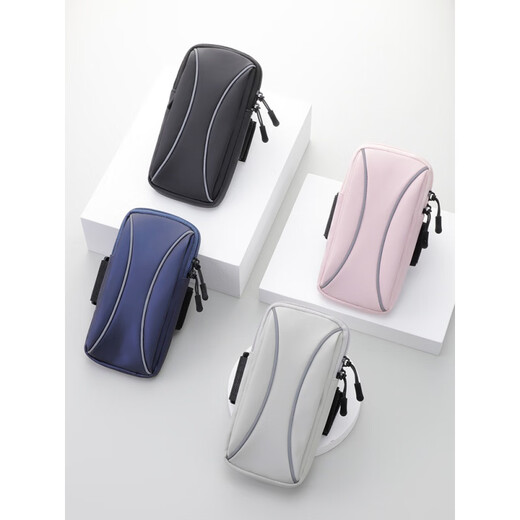 Zailu sports arm bag, running mobile phone storage bag, outdoor fitness equipment, morning running arm arm sleeve, unisex wrist bag, arm bag dream pink + hair band, rainbow color sports combination