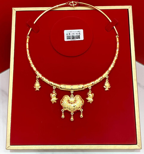 Zhongyi Shuibei Gold 9999 Pure Gold Collar Baby Gold Collar Longevity Lock Children's Gold Lock Pendant Deposit Link Select Style Select Gram Weight Pricing