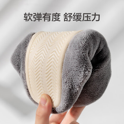 Made in Tokyo, Japanese-style soft-soled slippers, light, soft, elastic, thickened plush, warm cotton slippers, men's style, dark gray 43-44