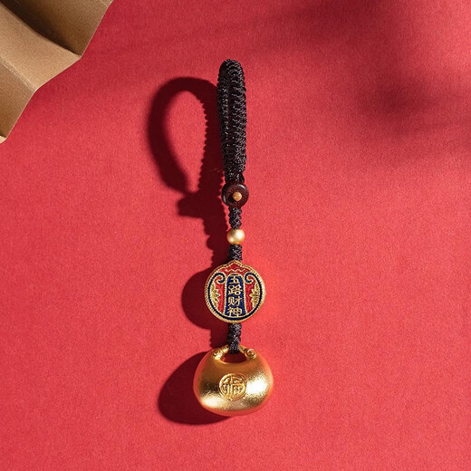 Son élan: accessoires de pendentif de longe de téléphonie mobile, chaîne de téléphonie mobile en laiton, pendentif court de la corde anti-perdure, shajin quinqueux gourde de dieu de richesse, gourde de clés USB