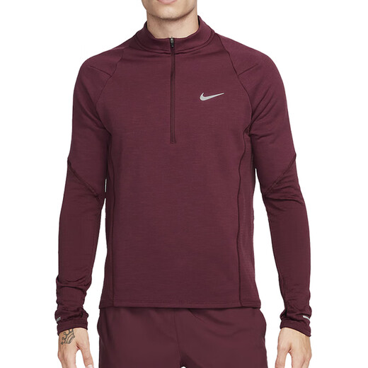 Nike (Nike) Sitio web oficial Camiseta de manga larga Spring Spring Spring Sportswear Running Fitness Stand Collar Top FB8565-681 Dark Red XL
