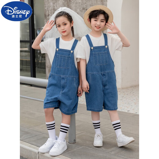 
Disney (Disney) June 1st Boys and Girls Denim Strap Shorts Set Summer Kindergarten Graduation Class Clothing Children's Chorus Performance Clothing Set 120cm