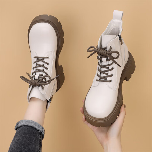 Belle-Take-Serie Marke Broken Code zeigt kleine Martin-Stiefel für Frauen British Style 2024 Herbst Neues Super-heißes Leder dicker Sohle kleiner Schwarz [Single] 38