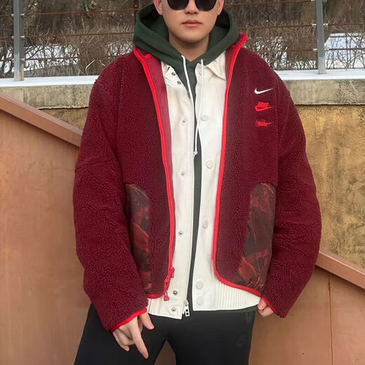 耐克（NIKE）官网官方男装 2025春季新款运动服仿羊羔绒立领休闲保暖夹克外套 FZ6194-677 L 175（建议130-150斤）