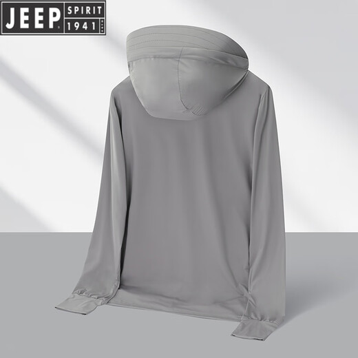 
Jeep International Brand UV Anti-Outdoor Ice Wire Sunscreen Clothes Men's Summer Light Jacket Breathable Outdoor Fishing Clothes LY7030 Women's Model-Ice Misty Powder [Removable Hat Brim 2XL