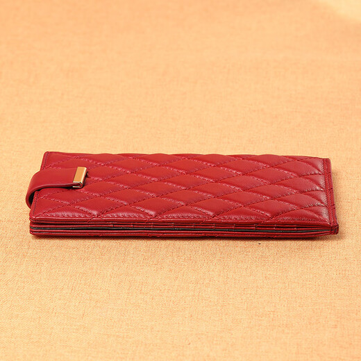 WILLIAMPOLO Emperor Paul Wallet Women's Card Bag Women's Lambskin Long Ultra-Thin Multi-Card Card Bag Diamond Business Card Clip Bag Black