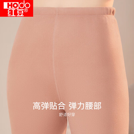 Red bean thermal underwear for women with wool plus velvet thickened antibacterial and wearable middle-high collar middle-aged and elderly cold-proof set