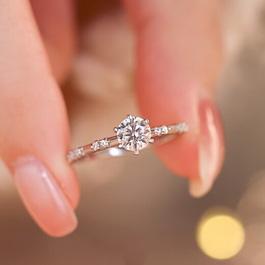 FEILACK diamond ring for women, moissanite ring for women, 925 silver design, high-end, classic six-claws, a birthday gift for my girlfriend, main diamond 60 points, size 16 (finger circumference 55-56mm)