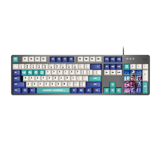 Logitech K845 Mechanisches Tastaturspiel E-Sport verdrahtet Tastatur Computer Office Tastatur Personalisierte benutzerdefinierte Keycap-Version Geben Sie Geschenke für Jungen Freundinnen K845 League of Legends Ike Limited Edition Tea Roll