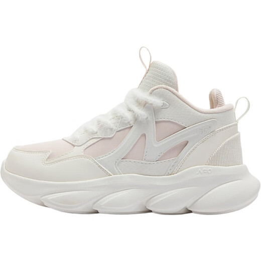 361 Sports shoes for women, autumn and winter high-top plus velvet warm cotton shoes, thick-soled casual running shoes for women 682442235A-2