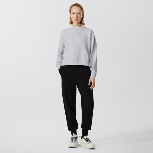 
Canada Goose Muskoka Women's casual brushed round neck sweater pullover sweatshirt 7063W 1342 Flower gray silver birch color M