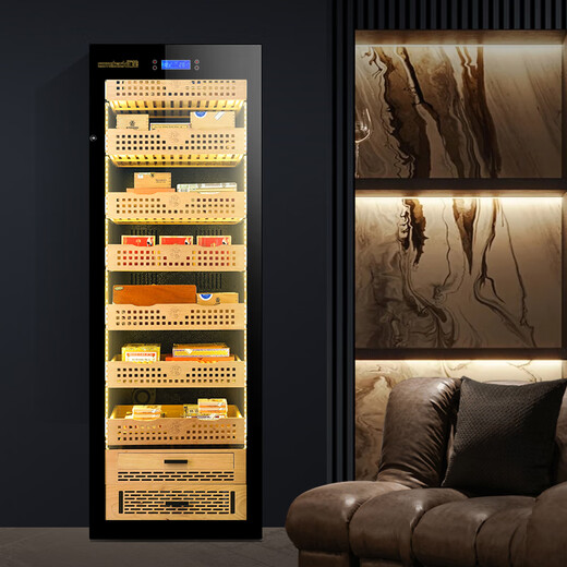 Huilai COMEBACK H-450X cigar cabinet smart horizontal line solid wood constant temperature and humidity cigar cabinet cigar special humidifier H-450 rose gold