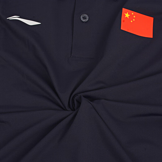 李宁李宁乒乓球服荣耀polo衫国服男款夏天运动服短袖休闲简约扣子衫 APLV675-1 幽蓝 M 170