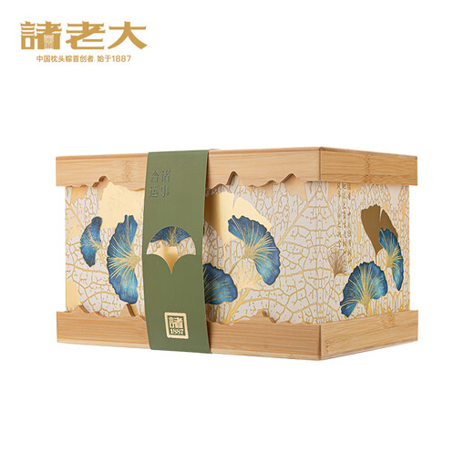 诸老大粽子礼盒诸事杏运中华老字号嘉兴产粽子10粽+黄酒+茶叶x2+香囊 诸事杏运礼盒1342克+300ml