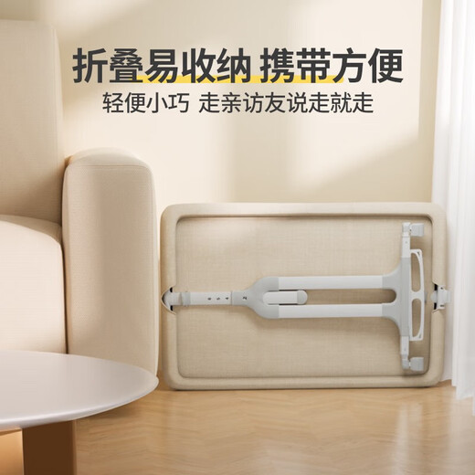 Trimigo (Thaimei Gao) baby cot spliced ​​large bed foldable newborn cot baby cot moveable baby shaker with diaper table khaki diaper table + mattress + mattress + mosquito net pillow spliced ​​large bed baby foldable bed moveable