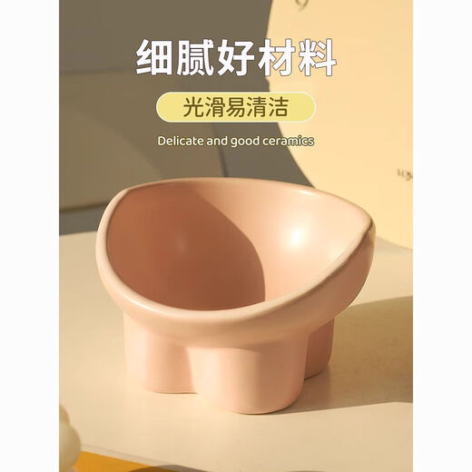 Shantou Lincun cat bowl, high-looking large-diameter cat food bowl, tall neck protector for eating and drinking, rice bowl and dog bowl to prevent overturning 23 new high-looking tall bowls, cream