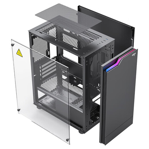 Прозрачный сбоку акриловый корпус Patriot JV13 MATX 240 с водяным охлаждением, черный корпус для настольного компьютера (ограничение длины видеокарты 32 см)