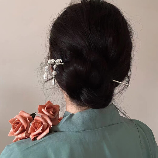 Su Shiliu, ancient style flower tassel hairpin, feminine and high-end Hanfu hairpin, Chinese style hairpin, birthday gift for girlfriend, lily of the valley flower tassel hairpin