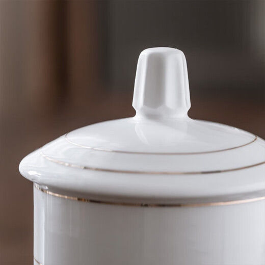 Tao Xianghui tea cup office ceramic cup conference cup with lid business meeting meeting cup water cup 350ml