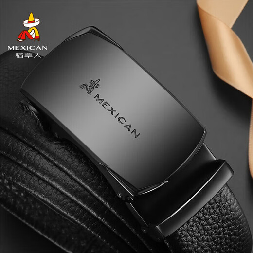 Scarecrow men's belt with automatic buckle, genuine first-layer cowhide belt, high-end gift box, birthday gift for dad, husband