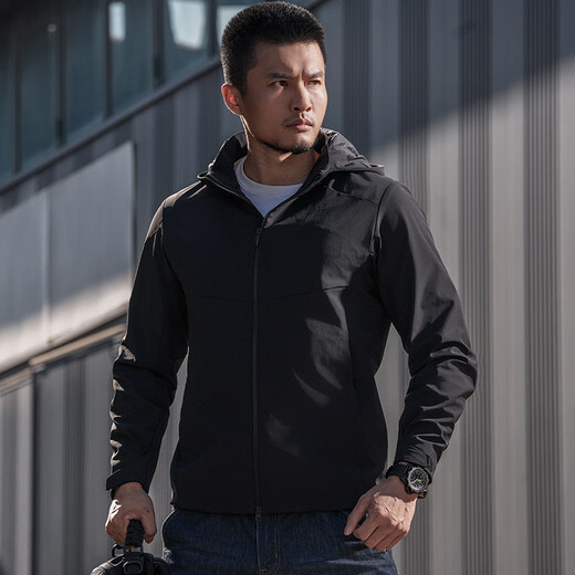 Dragon Tooth third generation Dragon Tooth Hidden Hua hooded jacket for men, comfortable and versatile casual jacket for business commuting, dark gray green 170/92A, height 168-173, weight 125-140