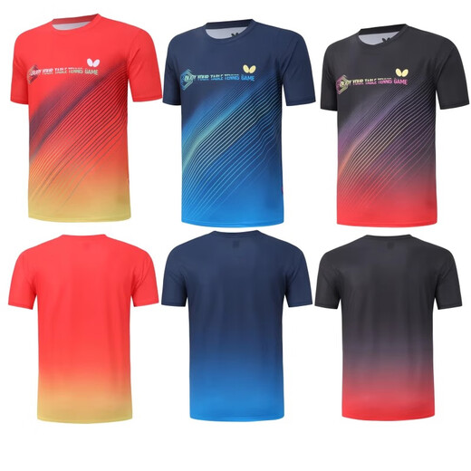 Mesa de jersey de mariposa tenis uniforme de tenis traje deportivo nuevo para hombres manga redonda de manga corta de manga rápida de secuestro
