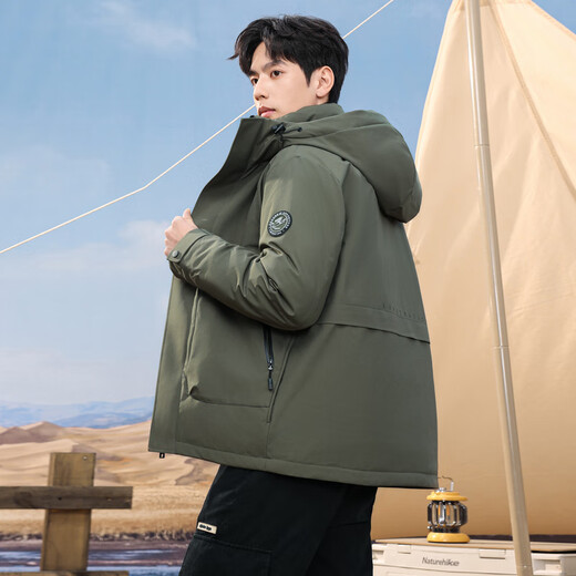 Flying in the Snow Herbst und Winter Neue klassische Business-Casual-Daunenjacke für Herren, einfarbig, vielseitige warme Daunenjacke für Herren, Dschungelgrün|4125 L 175/92A