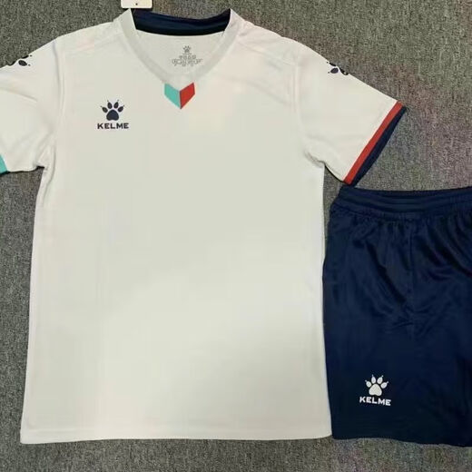 KELME KEML KELME jersey football team uniform short-sleeved men's and women's quick-drying breathable football uniform set printed competition uniform 1048-white L recommended height 165-170