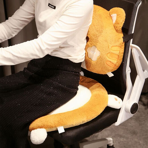 Yingzhu'er comfortable lumbar cushion, soft butt cushion, sedentary office cushion, all-in-one dormitory back cushion, car butt cushion, rabbit lumbar cushion, head 33X45 cm